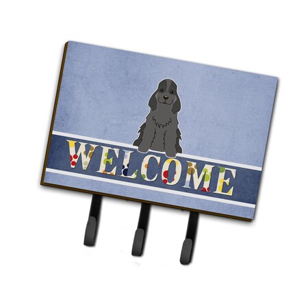 Carolines Treasures Cocker Spaniel Black Welcome Leash or Key Holder BB5673TH68